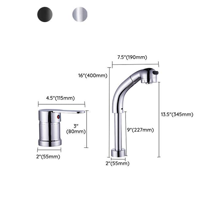 BowLift | Vessel washbasin mixer High arch three-way faucet 2-hole fittings