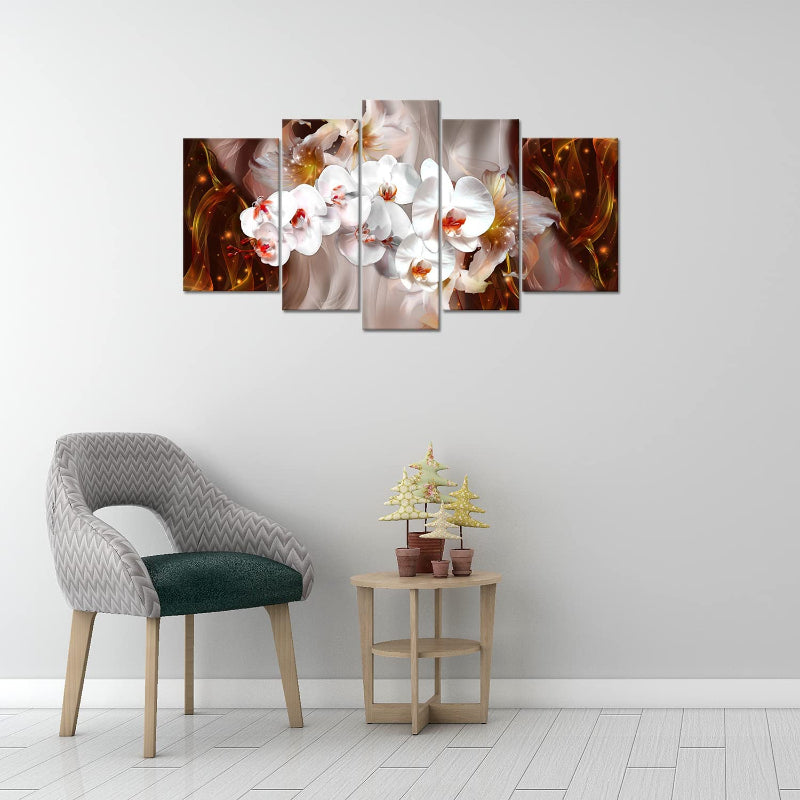 Set Of 5 Rose Canvas Wall Art Painting | Bowlift
