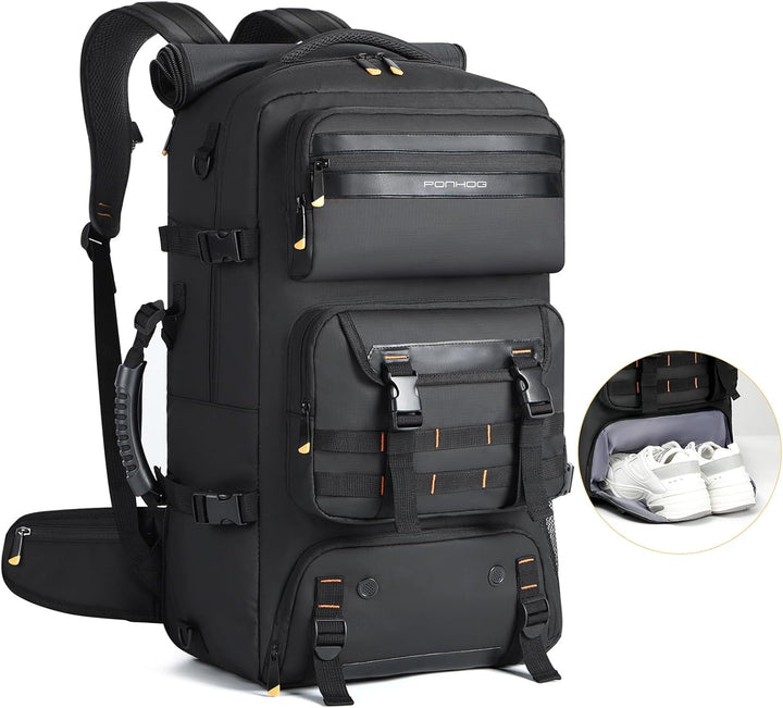 50L Flight-Ready Convertible Travel Backpack with Shoe Compartment & USB Port | Bowlift