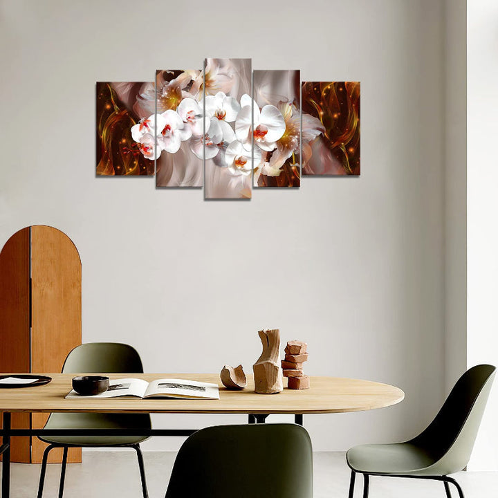 Set Of 5 Rose Canvas Wall Art Painting | Bowlift