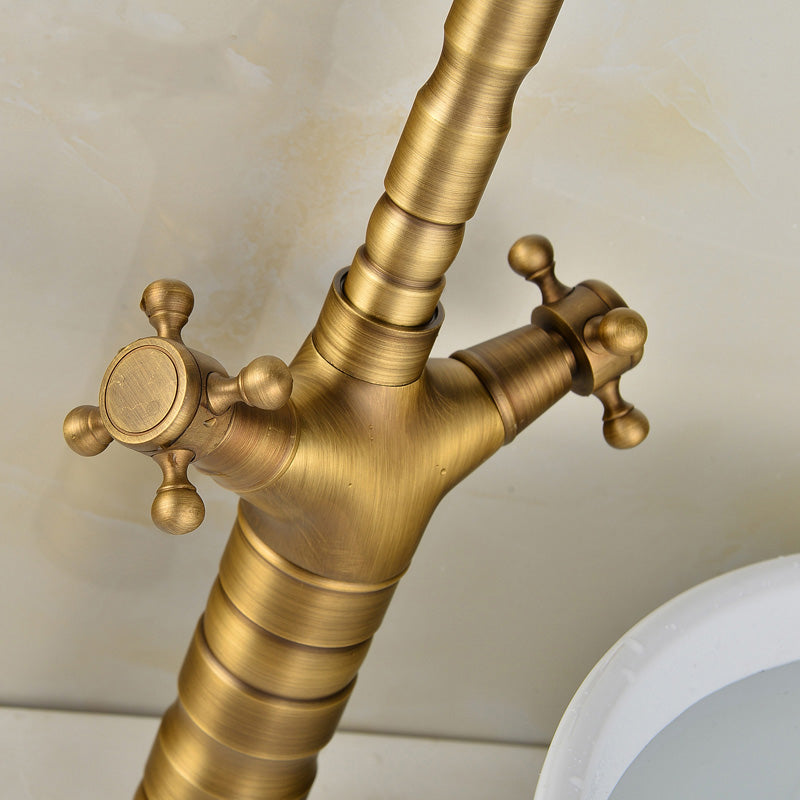 BowLift | Deck Mounted Copper Roman Tub Faucet Double Handles Roman Tub Faucet Set