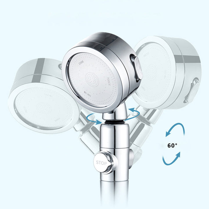 BowLift | Modern Showerhead Adjustable Spray Pattern Rotatable Round Handheld Showerhead