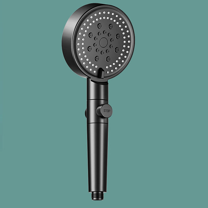 BowLift | Modern 6 Setting Shower Head Adjustable Spray Pattern Matt Black Round Shower Head