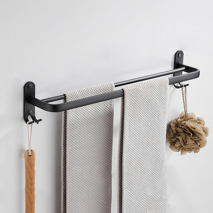 BowLift | Modern Bathroom Accessories Set Black Towel Bar Paper Holder Bathroom Accessories Kit