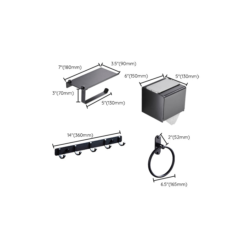 BowLift | Modern Bathroom Accessories Set Black Towel Bar Paper Holder Bathroom Accessories Kit