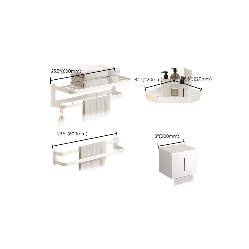 BowLift | Modern White Bathroom Accessories Set Bathroom Shelf Paper Holder Bathroom Accessories Kit