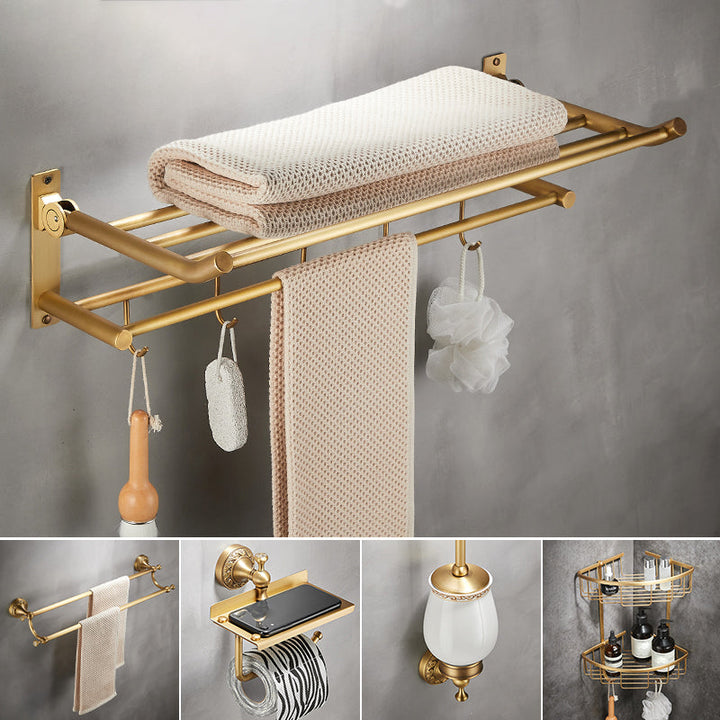 BowLift | Modern Bathroom Accessory Set Paper Holder Bathroom Shelf Gold Bathroom Fittings Set