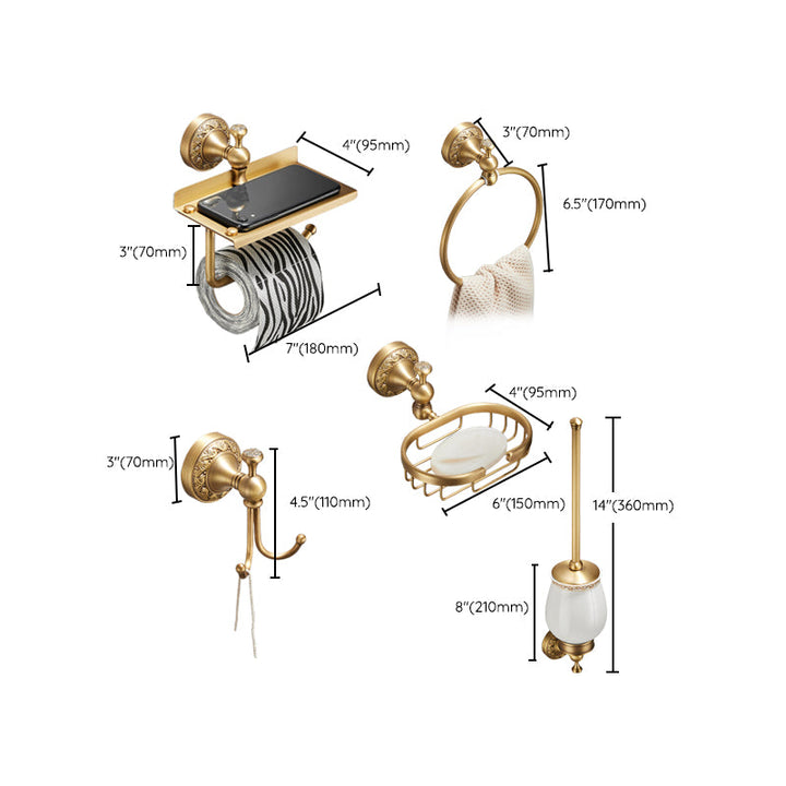BowLift | Modern Bathroom Accessory Set Paper Holder Bathroom Shelf Gold Bathroom Fittings Set