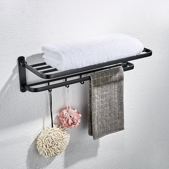 BowLift | Modern black bathroom accessory set towel holder bathroom shelf bathroom faucet set