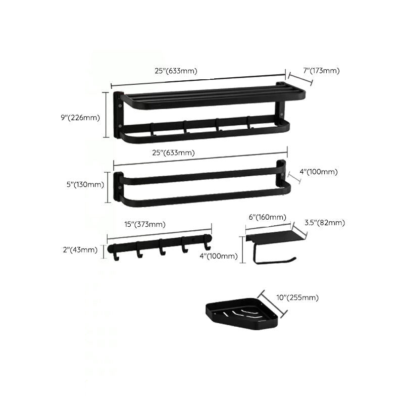 BowLift | Modern black bathroom accessory set towel holder bathroom shelf bathroom faucet set