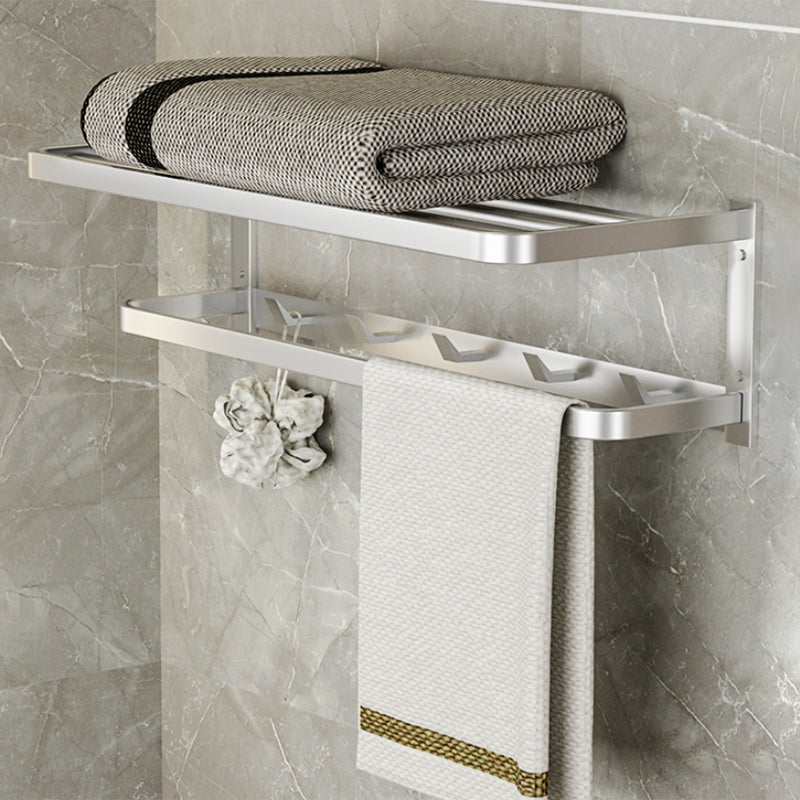 BowLift | Modern Bathroom Accessories Set Silver Bathroom Shelf Towel Holder Bathroom Accessories Kit