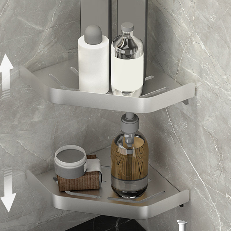 BowLift | Modern Bathroom Accessories Set Silver Bathroom Shelf Towel Holder Bathroom Accessories Kit