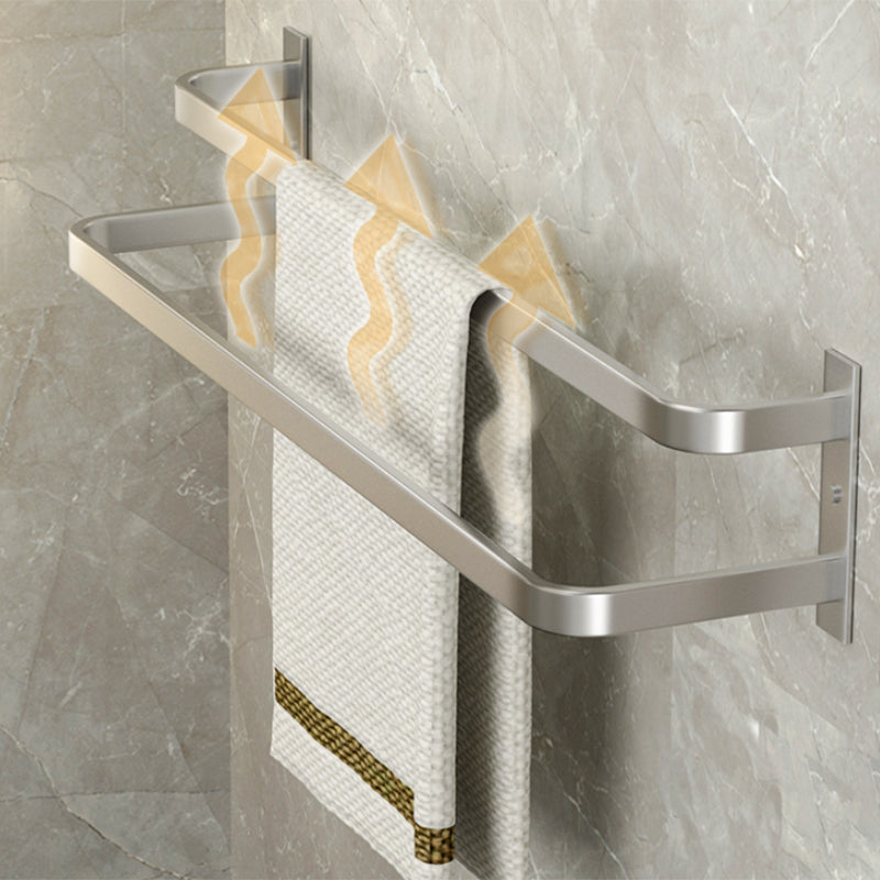 BowLift | Modern Bathroom Accessories Set Silver Bathroom Shelf Towel Holder Bathroom Accessories Kit