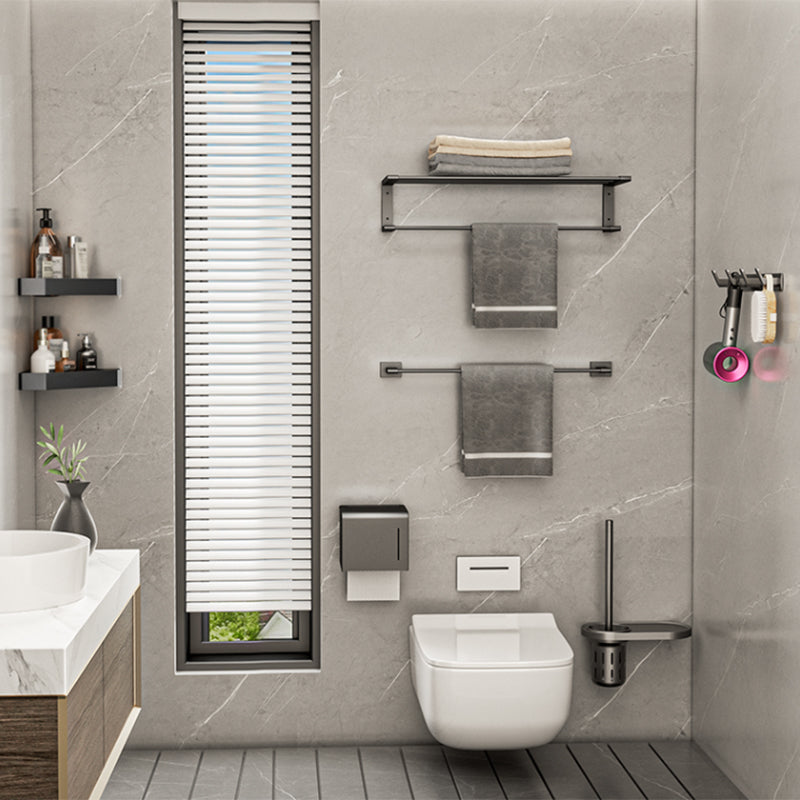 BowLift | Modern bathroom accessory set Bathroom shelf Towel bar gray bathroom accessory set