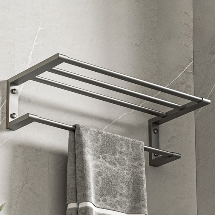 BowLift | Modern bathroom accessory set Bathroom shelf Towel bar gray bathroom accessory set