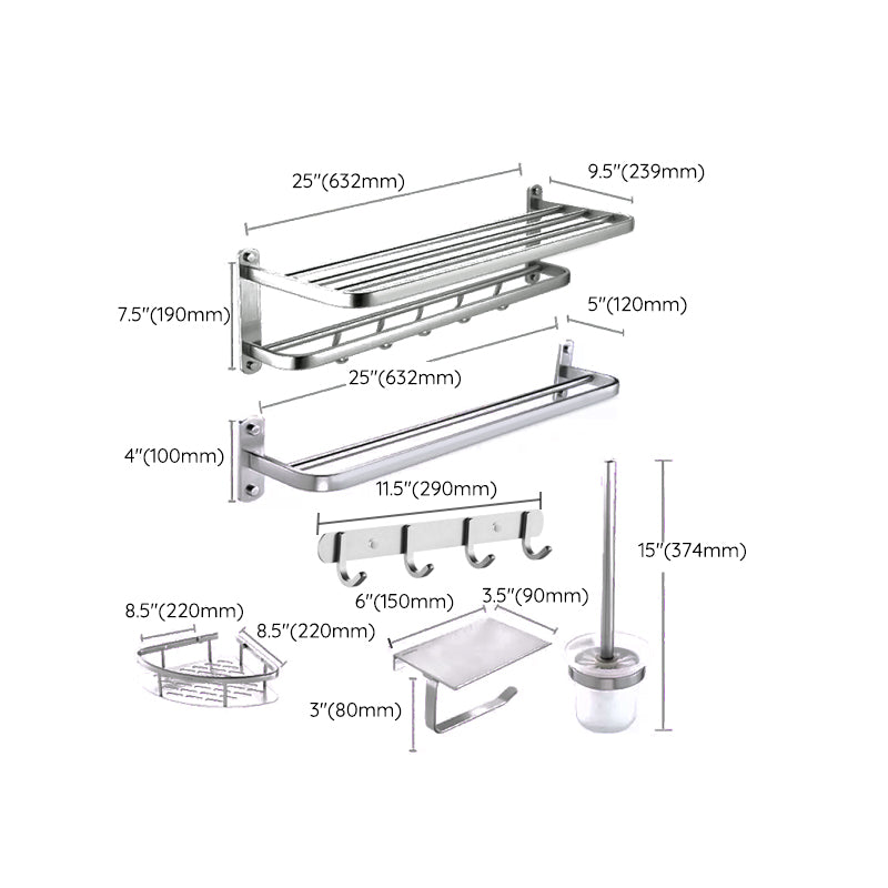 BowLift | Modern Bathroom Set Tissue Holder Bath Shelf Stainless Steel Bathroom Accessory Set
