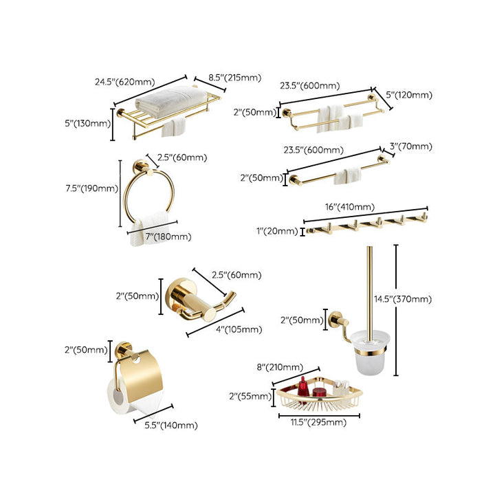 BowLift | 4 Pieces Traditional Bathroom Accessory Set Brass Bathroom Set in Matte Gold