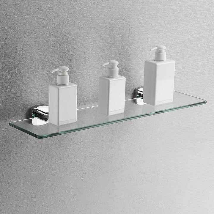 BowLift | Polished Chrome Modernism Bathroom Accessory Set Bath Shelf / Towel Bar / Bathrobe Hook Included