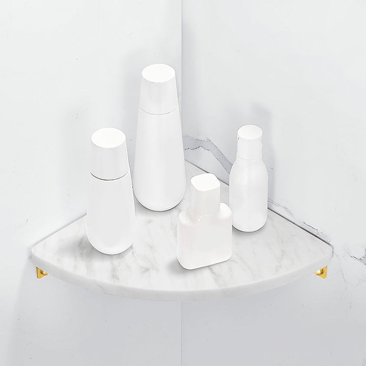 BowLift | 2-piece Bathroom Hardware Set Metal and Marble Bathroom Shelf Set