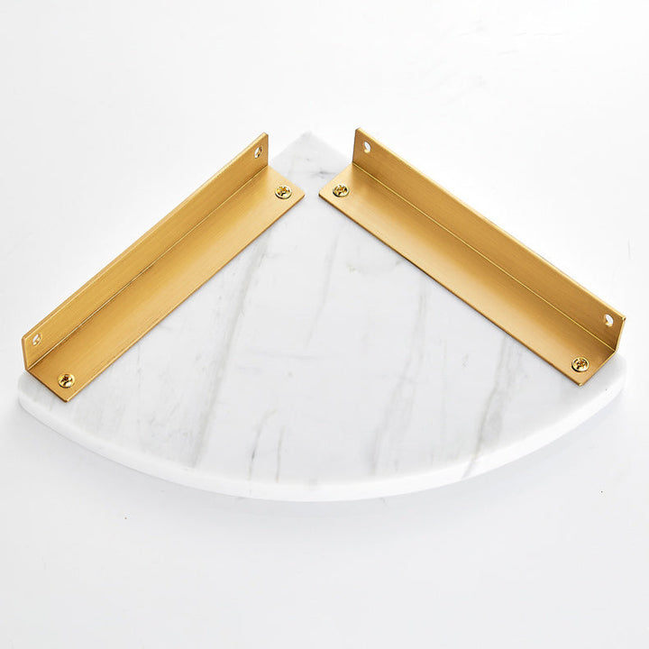 BowLift | 2-piece Bathroom Hardware Set Metal and Marble Bathroom Shelf Set
