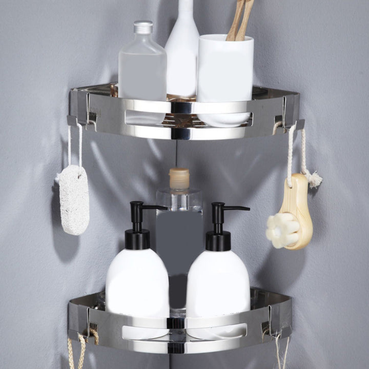 BowLift | Modern Stainless Steel Bathroom Accessory Set Rectangular & Triangle Bathroom Shelf