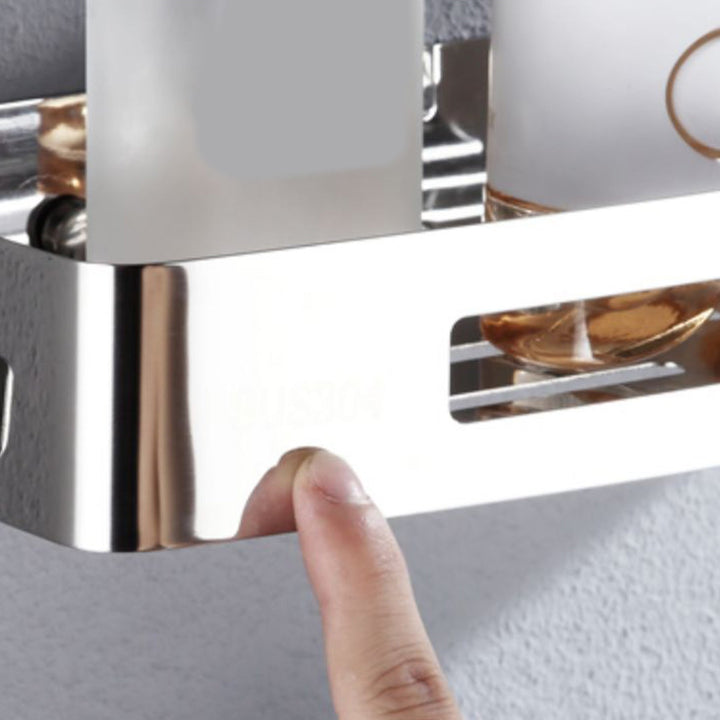 BowLift | Modern Stainless Steel Bathroom Accessory Set Rectangular & Triangle Bathroom Shelf