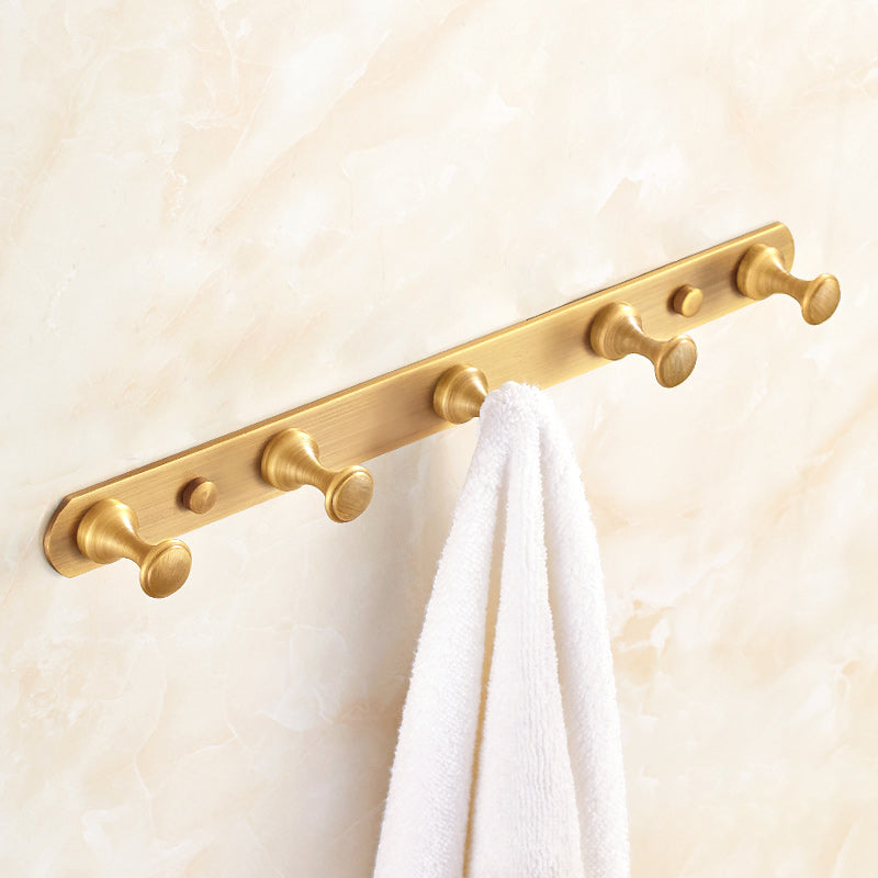 BowLift | 5-piece traditional bathroom accessory set brushed brass bathrobe hooks