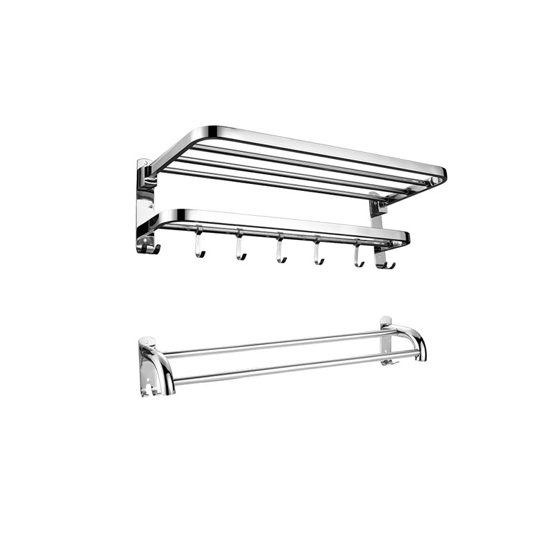 BowLift | Contemporary bathroom accessory set made of chrome-plated stainless steel with bathrobe hooks/towel rail