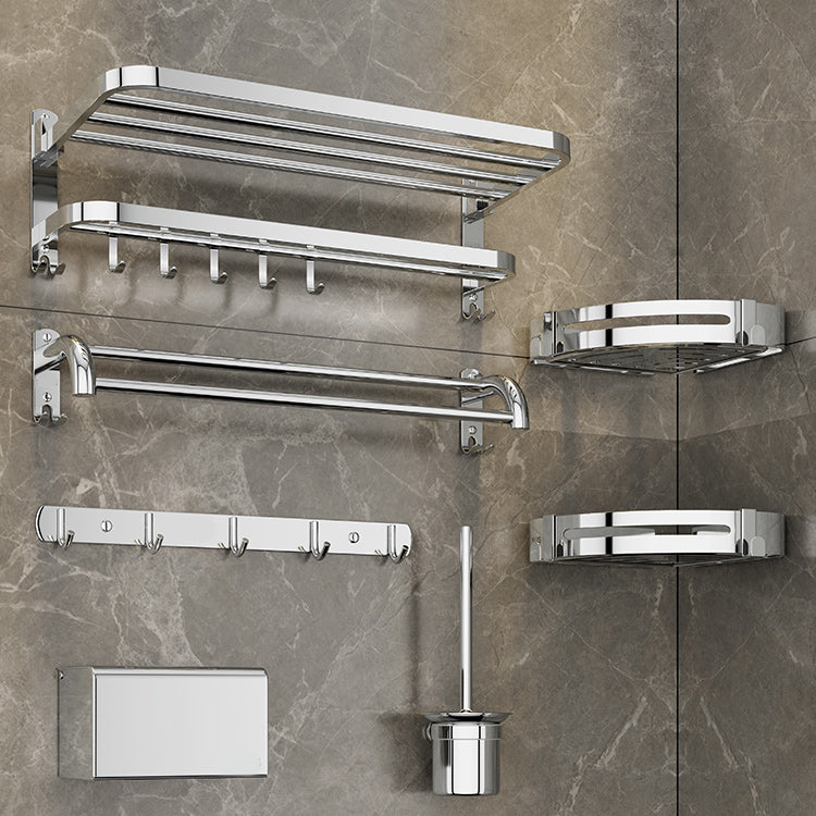 BowLift | Modern Bathroom Accessory Set Made of Chrome-Plated Stainless Steel with Bathrobe Hook/Towel Bar