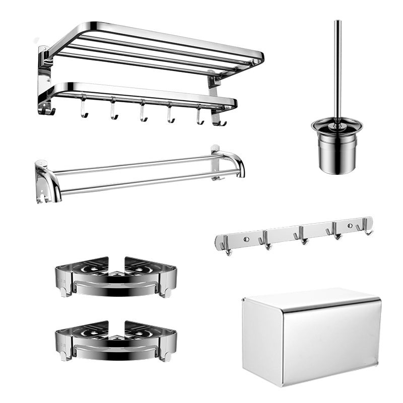 BowLift | Modern Bathroom Accessory Set Made of Chrome-Plated Stainless Steel with Bathrobe Hook/Towel Bar