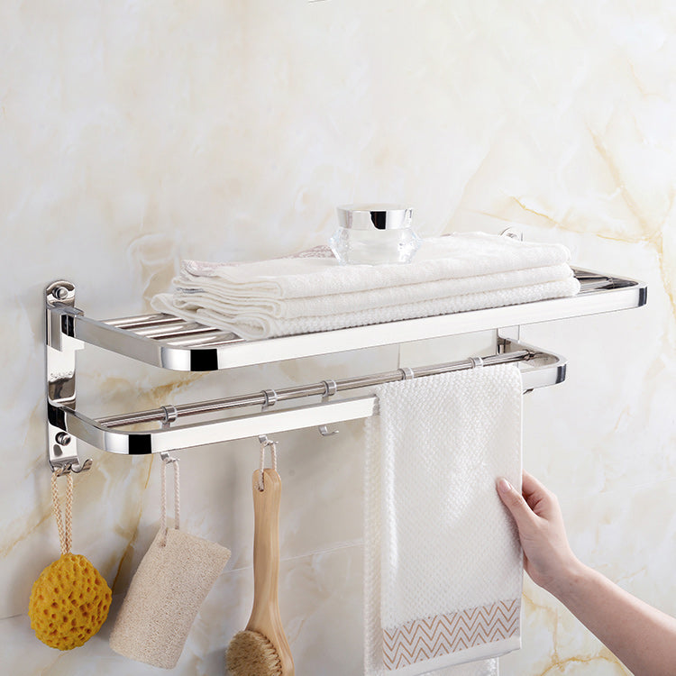 BowLift | Modern Bathroom Accessory Set Made of Chrome-Plated Stainless Steel with Bathrobe Hook/Towel Bar
