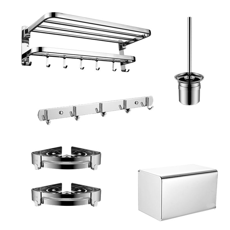 BowLift | Contemporary bathroom accessory set made of chrome-plated stainless steel with bathrobe hooks/towel rail
