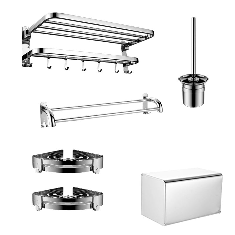 BowLift | Modern Bathroom Accessory Set Made of Chrome-Plated Stainless Steel with Bathrobe Hook/Towel Bar