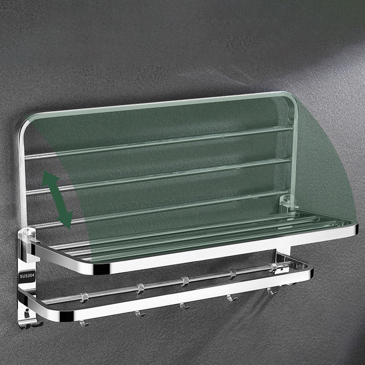 BowLift | Contemporary bathroom accessory set made of chrome-plated stainless steel with bathrobe hooks/towel rail