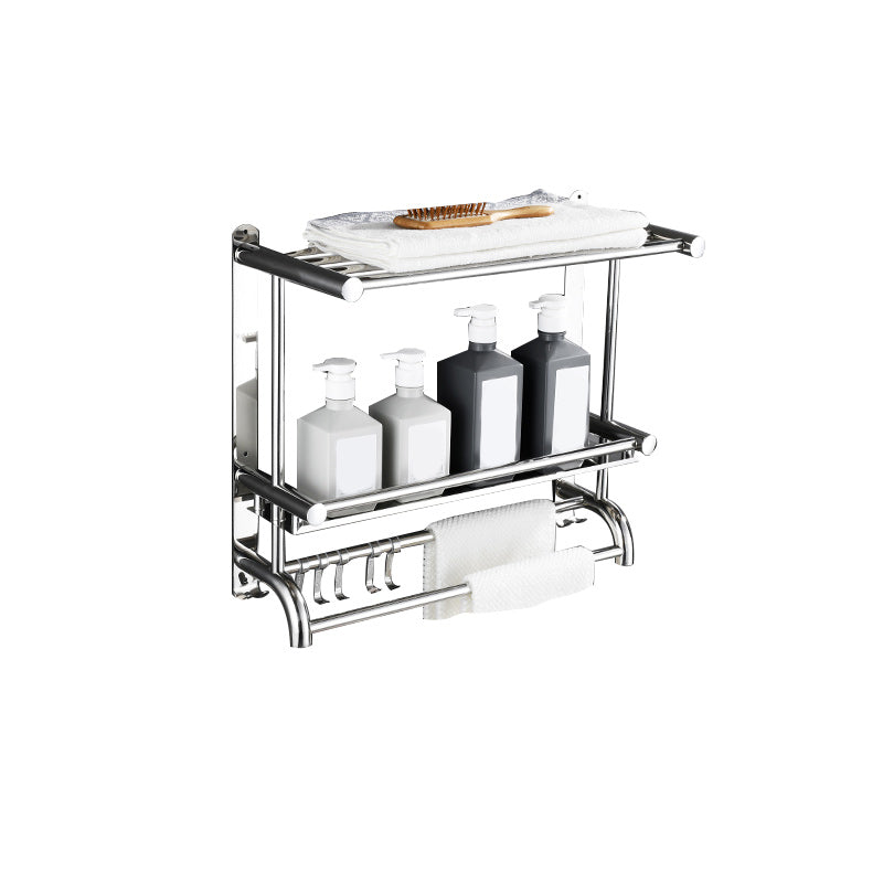 BowLift | Contemporary bathroom accessory set made of chrome-plated stainless steel with bathrobe hooks/towel rail