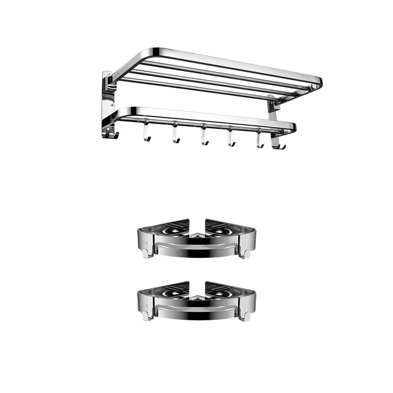 BowLift | Modern Bathroom Accessory Set Made of Chrome-Plated Stainless Steel with Bathrobe Hook/Towel Bar