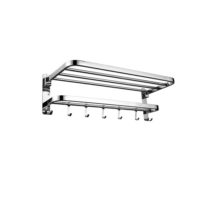 BowLift | Modern Bathroom Accessory Set Made of Chrome-Plated Stainless Steel with Bathrobe Hook/Towel Bar