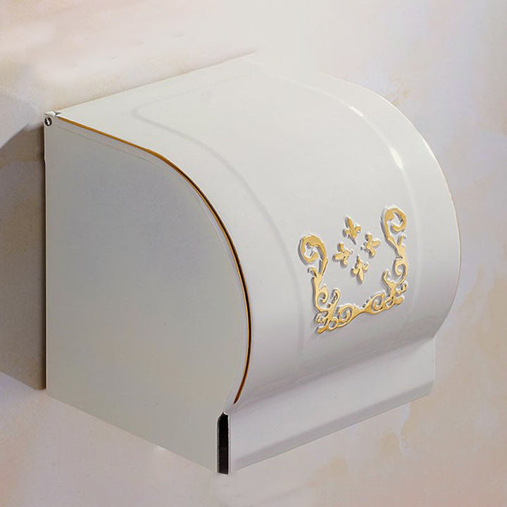 BowLift | Vintage Bathroom Accessory Set Aluminum Paper Holder in White