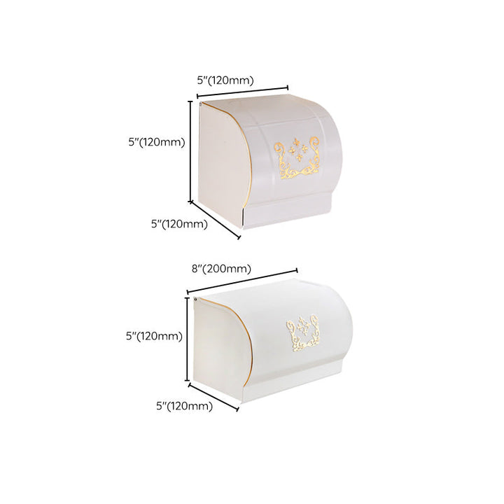 BowLift | Vintage Bathroom Accessory Set Aluminum Paper Holder in White