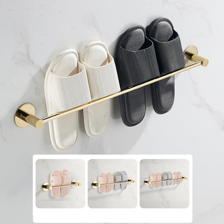 BowLift | 2-piece bathroom accessory set modern stainless steel slipper rack