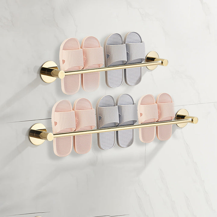 BowLift | 2-piece bathroom accessory set modern stainless steel slipper rack