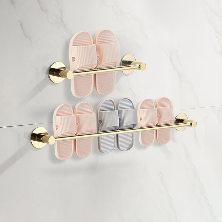 BowLift | 2-piece bathroom accessory set modern stainless steel slipper rack
