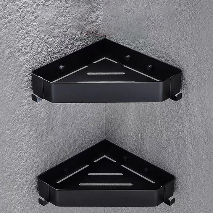 BowLift | 2-piece stainless steel bathroom accessory set 30 cm W triangular bathroom shelf