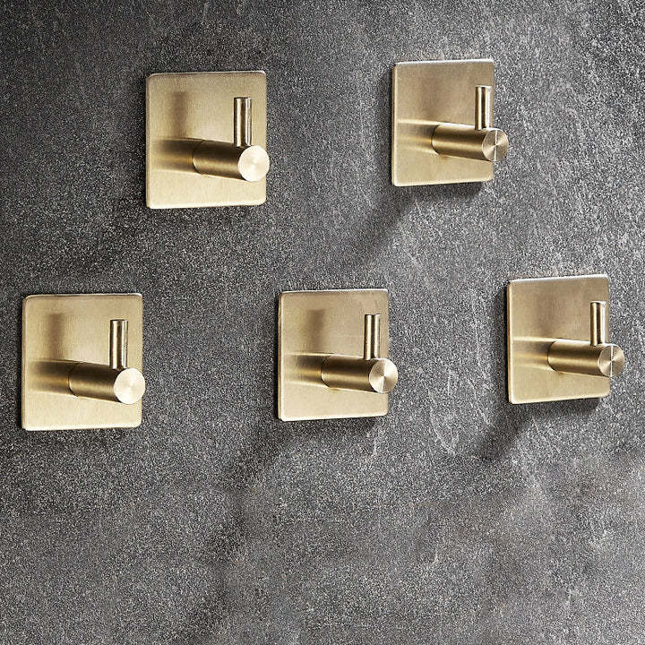BowLift | Modern Bathroom Accessory Set Metal Coat Hooks in Polished Chrome/Gold