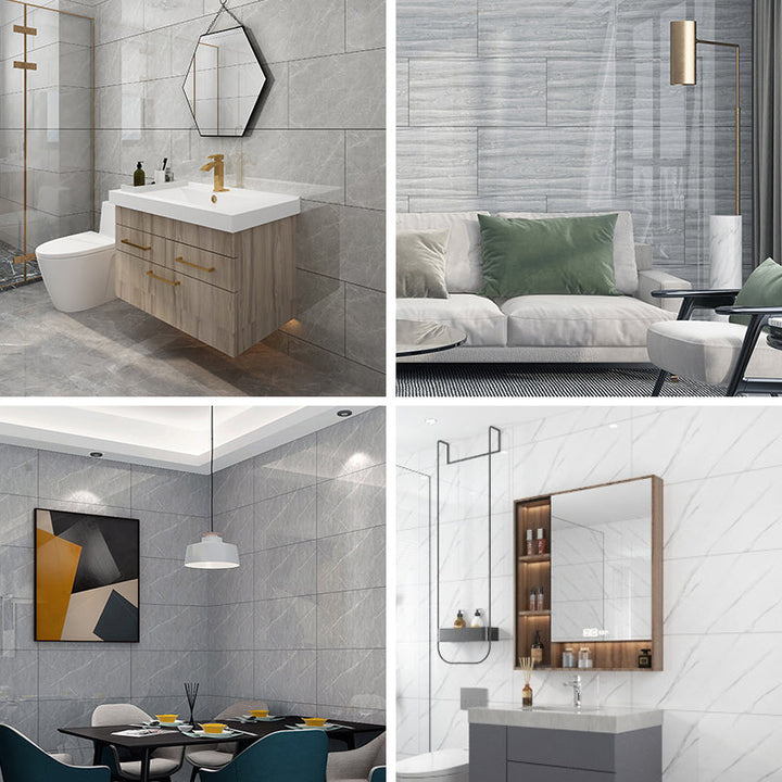 BowLift | Modern Marbling Single Plate Waterproof Back Wall Rectangular Wall Tile