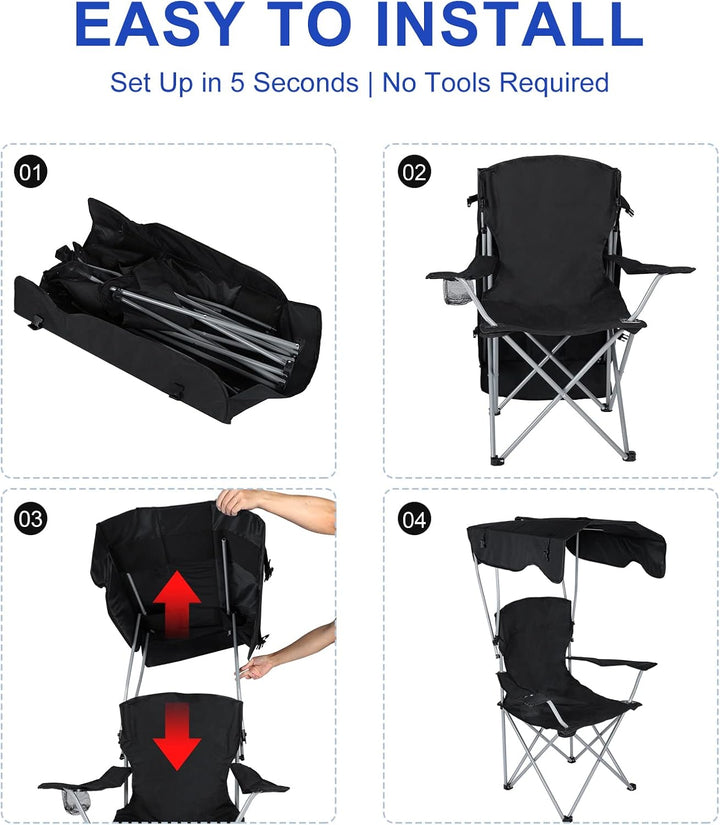 BowLift | Portable Canopy Lounge Chair with Adjustable Sunshade and Cup Holder