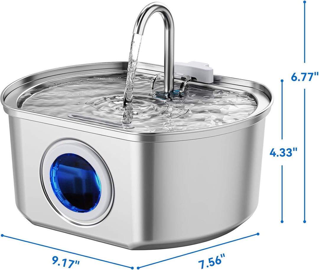 BowLift | Felindra Cat Drinking Fountain Made of Stainless Steel | Flowing Water for Better Hydration | Quiet & Hygienic | 2.5 L Capacity