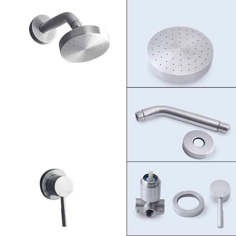BowLift | Stainless Steel Shower Combination Round Fixed Shower Head with Shower Arm