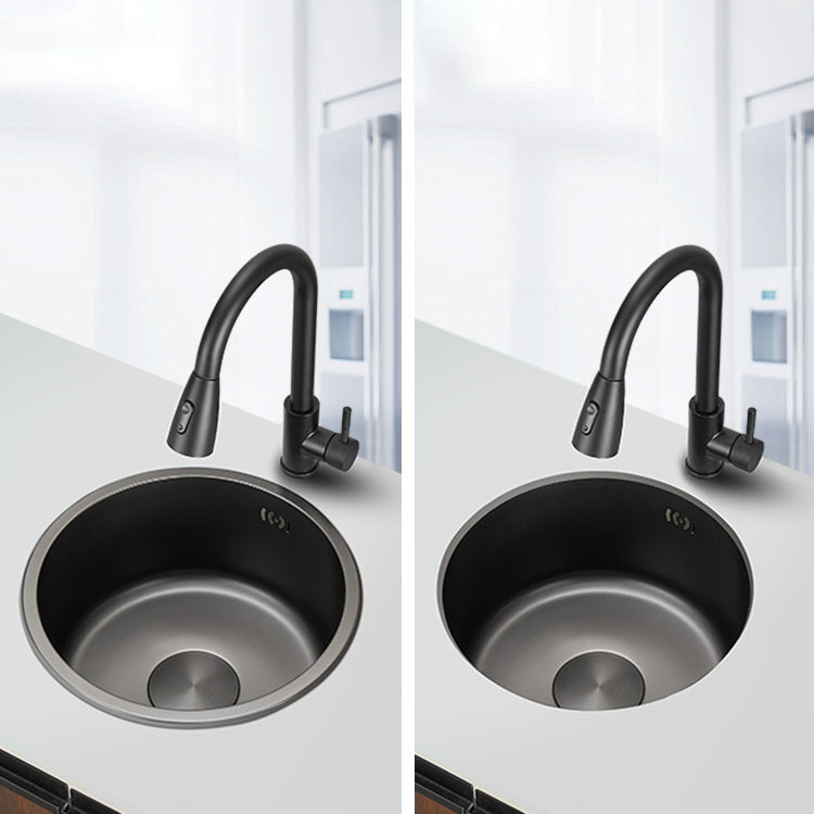 BowLift | Kitchen Sink Round Single Bowl Color and Scratch Resistant Under-mounted Stainless Steel Kitchen Sink