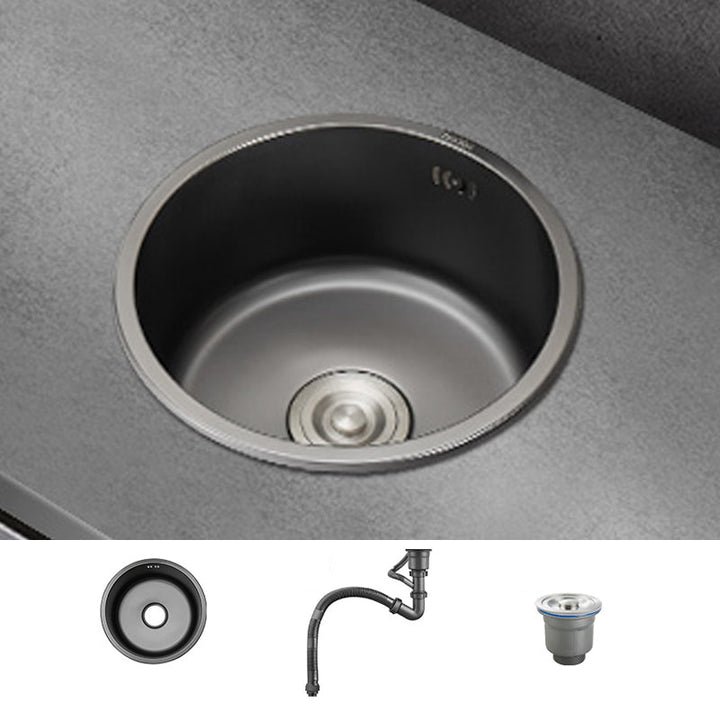 BowLift | Kitchen Sink Round Single Bowl Color and Scratch Resistant Under-mounted Stainless Steel Kitchen Sink